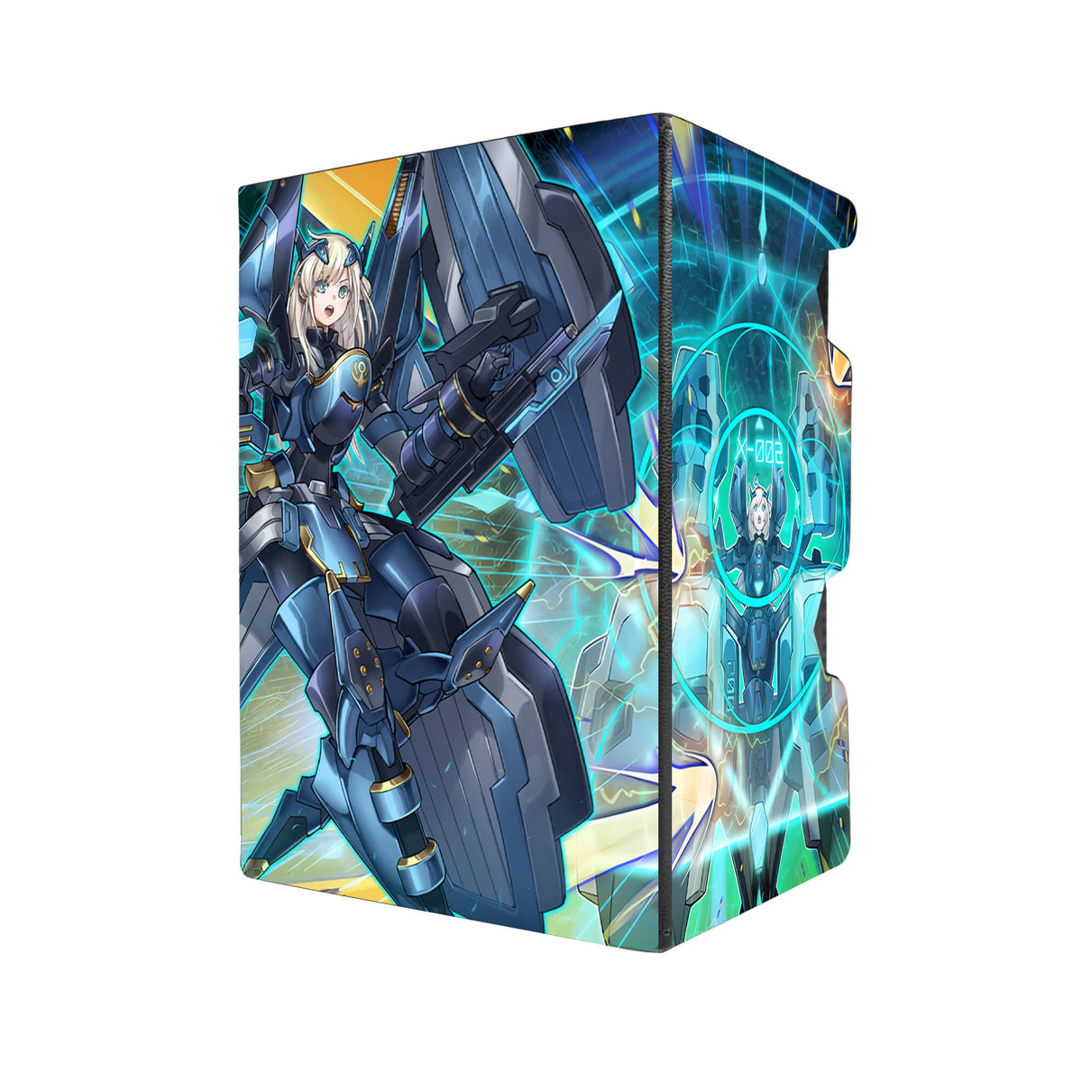 Here's another quality black deck box from LDB Duel featuring our exclusive Sky Striker Ace - Shizuku art. Fits all types of trading card games, including Pokémon, Yu-Gi-Oh! and Magic The Gathering. The perfect card holder for the TCG player safely holds up to 100 double-sleeved cards. EVEN in extra thick sleeves. Comes with a pull-out dice tray. Sky-Striker-yugioh-tcg-accessories-card-storage-LDB-Duel