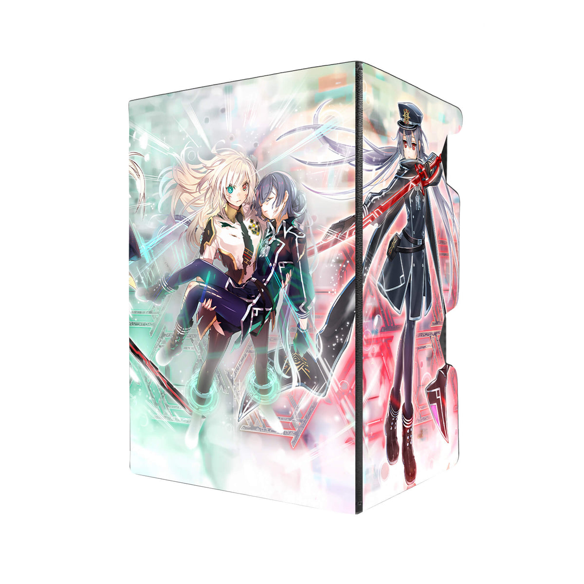 Here's another quality black deck box from LDB Duel featuring our exclusive Sky Striker Mobilize - Linkage! art. Fits all types of trading card games, including Pokémon, Yu-Gi-Oh! and Magic The Gathering. The perfect card holder for the TCG player safely holds up to 100 double-sleeved cards. EVEN in extra thick sleeves. Comes with a pull-out dice tray. Sky-Striker-yugioh-tcg-accessories-card-storage-LDB-Duel