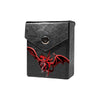 Enhance your TCG storage with the Slifer the Sky Dragon Mach 2 Black deck box, available in options for 60 or 80 single-card sleeves. Sold by LDB Duel. Crafted from durable faux leather, it includes a built-in belt loop, a strong magnetic snap, and showcases our exclusive Slifer the Sky Dragon design—ideal for TCG enthusiasts on the move! Slifer-Red-yugioh-mtg-pokemon-tcg-accessories-card-storage-LDB-Duel-black