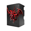 Here's another quality black deck box from LDB Duel featuring our exclusive Slifer the Sky Dragon art. Fits all types of trading card games, including Pokémon, Yu-Gi-Oh! and Magic The Gathering. The perfect card holder for the TCG player safely holds up to 100 double-sleeved cards. EVEN in extra thick sleeves. Comes with a pull-out dice tray. Slifer-yugioh-mtg-pokemon-tcg-accessories-card-storage-LDB-Duel