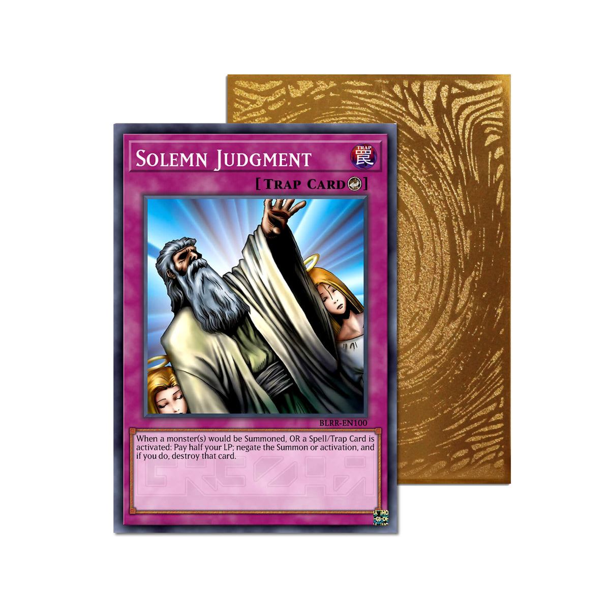 Level up your game with our custom-printed metal orica cards, featuring exclusive Solemn Judgement artwork in gold metal. Durable, scratch-resistant, and embossed with the iconic Yu-Gi-Oh! card back, these slim orica cards fit perfectly in card sleeves. Counter-Fairy-yugioh-mtg-pokemon-metal-card-embossed-design-custom-artwork-duel-accessories-ldb-duel