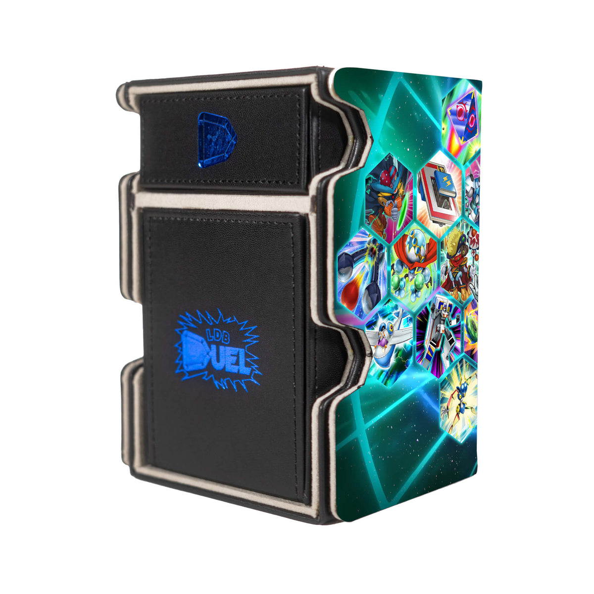 Here is the Right View of the Speedroid Mach 3 Black Deck Box. Wing-Synchron-yugioh-deck-tray-dice-tray-LDB-Duel