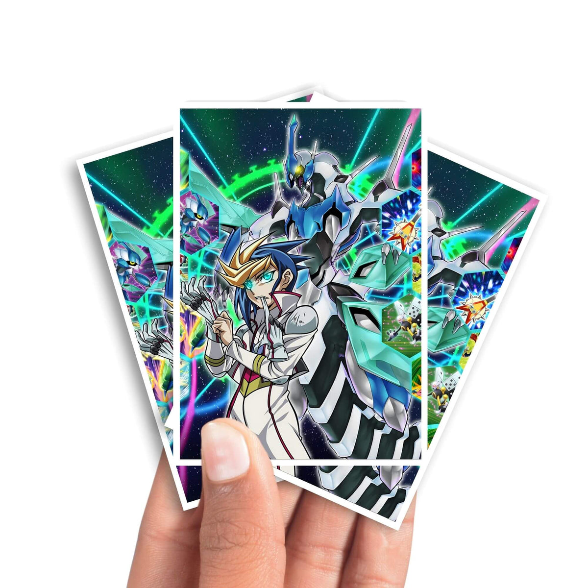 Protect and enhance your cards with our clean and crisp white border card sleeves. Featuring a minimalist design that complements any artwork, these sleeves offer a bright, timeless look. From LDB Duel. Printed with our exclusive Speedroid design for a fresh and premium finish. Wing-Synchron-yugioh-mtg-pokemon-card-protection-standard-japanese-dragon-shield-LDB-Duel-white