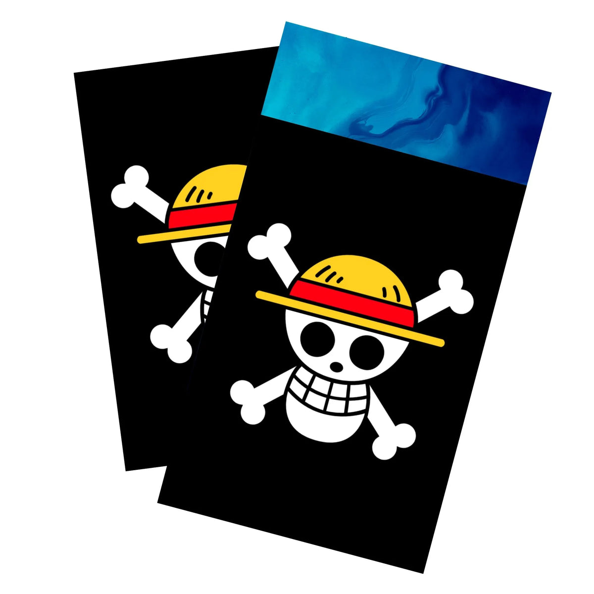 Enhance your cards with our elegant black border card sleeves, featuring a sleek, sophisticated design for a bold, modern aesthetic. From LDB Duel. Perfect for showcasing your collection, these sleeves are printed with our exclusive Straw Hat Pirates design. Luffy-onepiece-card-protection-standard-japanese-dragon-shield-LDB-Duel-black