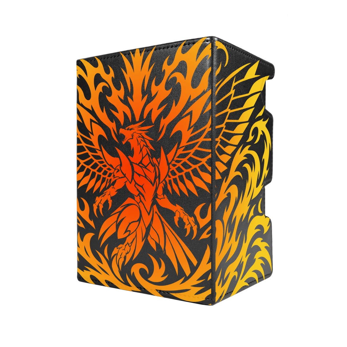 Here's another quality black deck box from LDB Duel featuring our exclusive Sun God Dragon art. Fits all types of trading card games, including Pokémon, Yu-Gi-Oh! and Magic The Gathering. The perfect card holder for the TCG player safely holds up to 100 double-sleeved cards. EVEN in extra thick sleeves. Comes with a pull-out dice tray. Egyptian-God-yugioh-tcg-accessories-card-storage-LDB-Duel