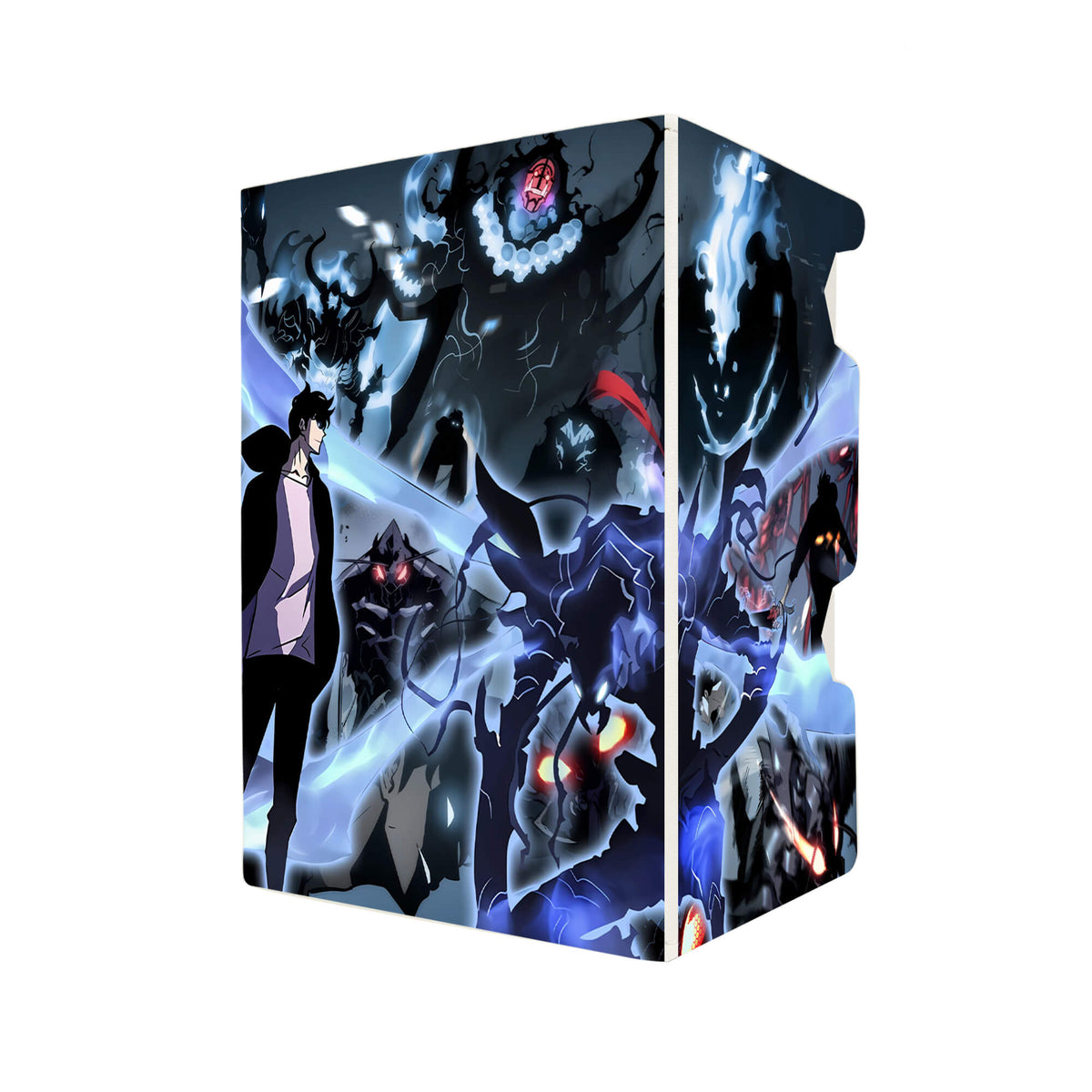 Here's another quality white deck box from LDB Duel featuring our exclusive Sung Jinwoo art. Fits all types of trading card games, including Pokémon, Yu-Gi-Oh! and Magic The Gathering. The perfect card holder for the TCG player safely holds up to 100 double-sleeved cards. EVEN in extra thick sleeves. Comes with a pull-out dice tray. Tusk-ygo-magic-digimon-card-protector-gaming-accesories-LDB-Duel