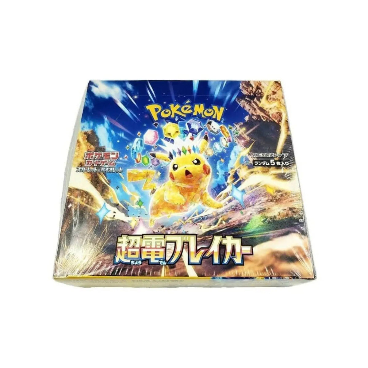 Energize your collection with the Japanese Pokémon TCG: Super Electric Breaker Booster Box (SV8), packed with 30 booster packs containing 5 cards each. Headlined by the sparkling Stellar Tera Pikachu ex, this Blueberry Academy-themed expansion introduces high-voltage favorites like Milotic ex, Hydreigon ex, and stunning Secret Art Rares. Available now at LDB Duel Store—grab your box today to power up your deck and electrify your duels!
