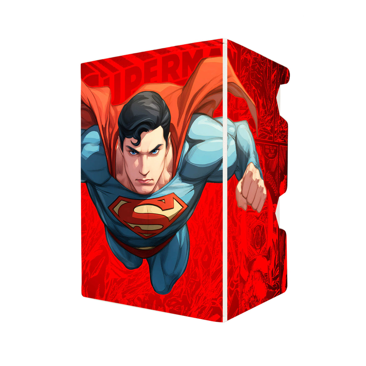 Here's another quality white deck box from LDB Duel featuring our exclusive Superman, The Last Son of Krypton art. Fits all types of trading card games, including Pokémon, Yu-Gi-Oh! and Magic The Gathering. The perfect card holder for the TCG player safely holds up to 100 double-sleeved cards. EVEN in extra thick sleeves. Comes with a pull-out dice tray. Kal-El-mtg-tcg-accessories-card-storage-LDB-Duel