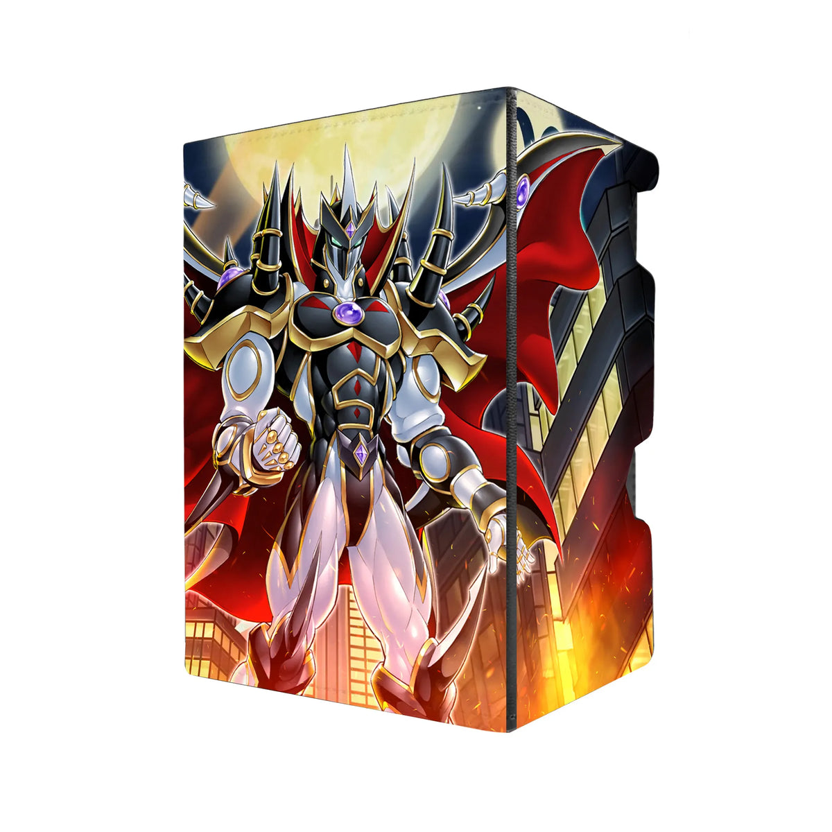 Here's another quality black deck box from LDB Duel featuring our exclusive Supreme Darkness art. Fits all types of trading card games, including Pokémon, Yu-Gi-Oh! and Magic The Gathering. The perfect card holder for the TCG player safely holds up to 100 double-sleeved cards. EVEN in extra thick sleeves. Comes with a pull-out dice tray. Jaden-Yuki-yugioh-tcg-accessories-card-storage-LDB-Duel