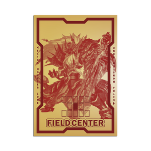 Level up your game with our custom-printed metal field centers from LDB Duel, featuring exclusive Swordsouls artwork in gold metal. Durable, scratch-resistant, and embossed with the iconic Yu-Gi-Oh! card back, these slim field centers fit perfectly in card sleeves. Destruction-Sword-yugioh-mtg-pokemon-metal-card-embossed-design-custom-artwork-duel-accessories-ldb-duel