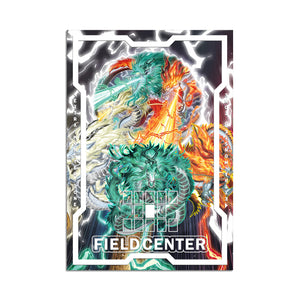 Level up your game with our custom-printed metal field centers from LDB Duel, featuring exclusive Tenpai Dragons Archetype artwork in gold metal. Durable, scratch-resistant, and embossed with the iconic Yu-Gi-Oh! card back, these slim field centers fit perfectly in card sleeves. Dragon-yugioh-mtg-pokemon-metal-card-embossed-design-custom-artwork-duel-accessories-ldb-duel