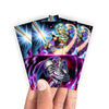 Keep your cards safe and stylish with our borderless card sleeves. Designed edge-to-edge to showcase your artwork, they offer a sleek, modern aesthetic. From LDB Duel, printed with the exclusive The Chaos Trinity design for a fresh, premium feel.Summoned-Skull-yugioh-card-protection-standard-japanese-dragon-shield-LDB-Duel-borderless