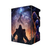 Here's another quality black deck box from LDB Duel featuring our exclusive The Endgame art. Fits all types of trading card games, including Pokémon, Yu-Gi-Oh! and Magic The Gathering. The perfect card holder for the TCG player safely holds up to 100 double-sleeved cards. EVEN in extra thick sleeves. Comes with a pull-out dice tray. Infinity-Stone-mtg-tcg-accessories-card-storage-LDB-Duel