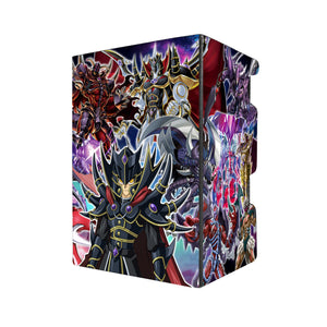 Here's another quality black deck box from LDB Duel featuring our exclusive Jaden: The Supreme King art. Fits all types of trading card games, including Pokémon, Yu-Gi-Oh! and Magic The Gathering. The perfect card holder for the TCG player safely holds up to 100 double-sleeved cards. EVEN in extra thick sleeves. Comes with a pull-out dice tray. Jaden-Yuki-yugioh-mtg-pokemon-tcg-accessories-card-storage-LDB-Duel