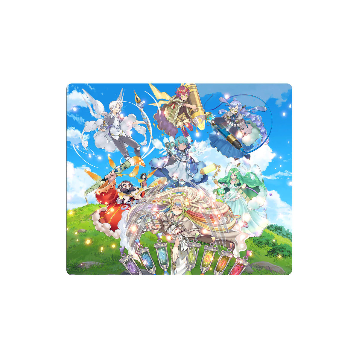 Enhance your gaming setup with our exclusive artwork The Weather Painter Rainbow mouse pad! Featuring a soft cloth surface for precise mouse tracking and a durable rubber base for a stable grip, this 10x8.5 inch mouse pad is the perfect blend of style and performance. Plus, it's machine washable for easy maintenance! Cloud-yugioh-mtg-pokemon-custom-artwork-premium-durable-rubber-ldb-duel