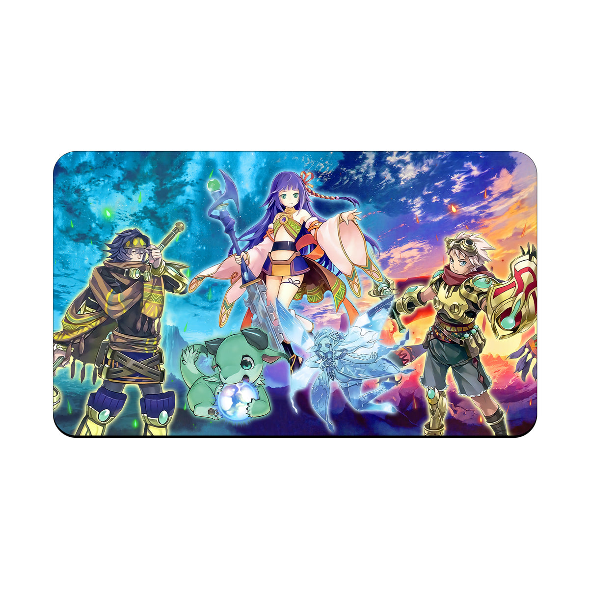 Transform your dueling experience with our exclusive art The World Chalice playmat from LDB Duel! Featuring a soft cloth top for smooth card movement and a durable rubber back for a secure grip, this 24x14 inch mat is machine washable and safe for cards and sleeves. Beckoned-yugioh-mtg-pokemon-custom-artwork-premium-durable-rubber-ldb-duel
