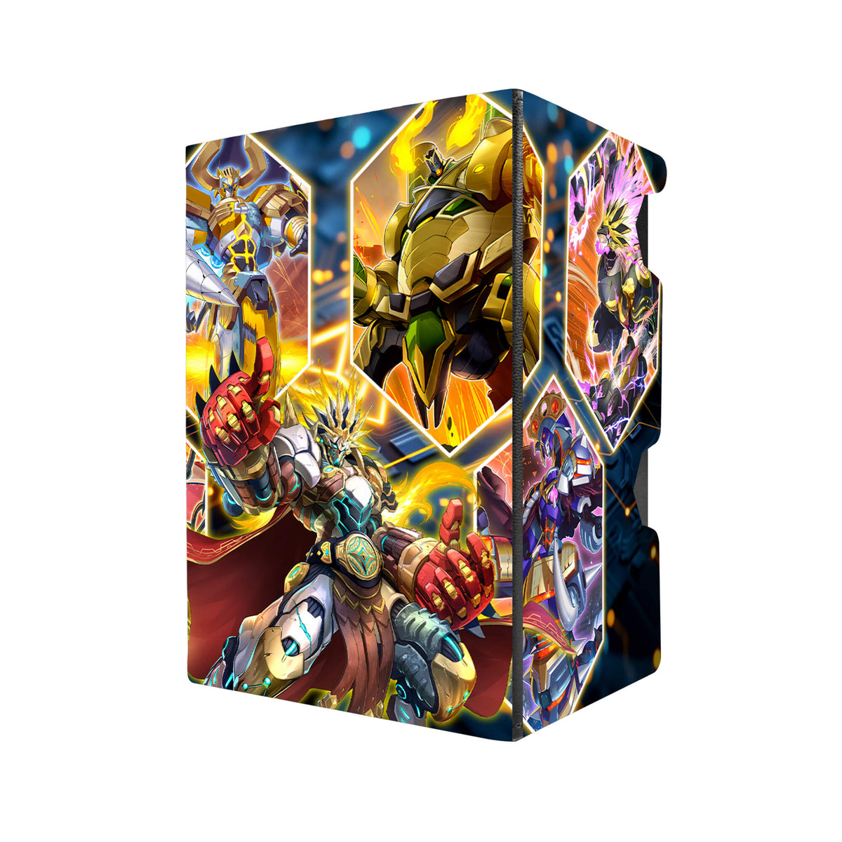 Here's another quality black deck box from LDB Duel featuring our exclusive Therion Archetype art. Fits all types of trading card games, including Pokémon, Yu-Gi-Oh! and Magic The Gathering. The perfect card holder for the TCG player safely holds up to 100 double-sleeved cards. EVEN in extra thick sleeves. Comes with a pull-out dice tray. Bull-yugioh-tcg-accessories-card-storage-LDB-Duel