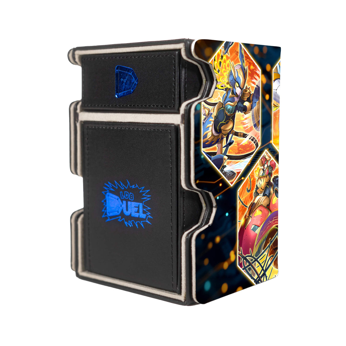 Here is the Right View of the Therion Archetype Mach 3 Black Deck Box. Empress-yugioh-deck-tray-dice-tray-LDB-Duel