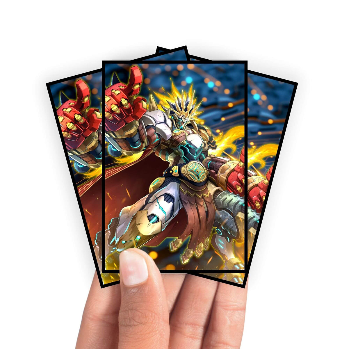 Enhance your cards with our elegant black border card sleeves, featuring a sleek, sophisticated design for a bold, modern aesthetic. From LDB Duel. Perfect for showcasing your collection, these sleeves are printed with our exclusive Therion Archetype design. Reaper-yugioh-mtg-pokemon-card-protection-standard-japanese-dragon-shield-LDB-Duel-black