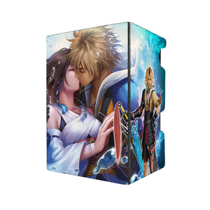 Here's another quality black deck box from LDB Duel featuring our exclusive Together Forever art. Fits all types of trading card games, including Pokémon, Yu-Gi-Oh! and Magic The Gathering. The perfect card holder for the TCG player safely holds up to 100 double-sleeved cards. EVEN in extra thick sleeves. Comes with a pull-out dice tray. Tidus-mtg-tcg-accessories-card-storage-LDB-Duel