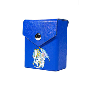 Enhance your TCG storage with the Mach 2 Blue deck box, available in options for 60 or 80 single-card sleeves. Crafted from durable faux leather, it includes a built-in belt loop, a strong magnetic snap, and showcases our exclusive Toon Blue Eyes Spirit Dragon design—ideal for TCG enthusiasts on the move! yugioh-custom-deck-portable-collector-LDB-Duel-blue