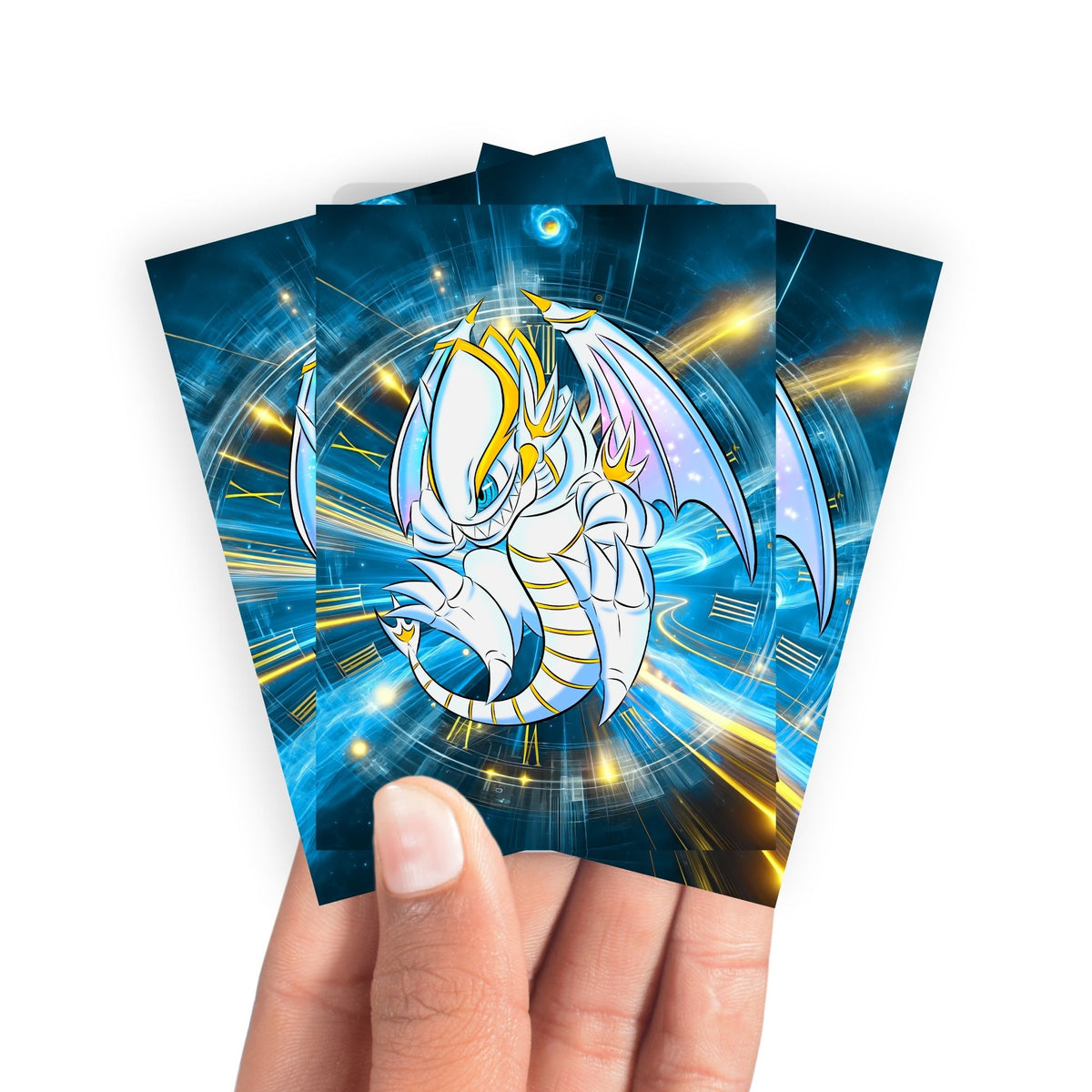 Keep your cards safe and stylish with our borderless card sleeves. Designed edge-to-edge to showcase your artwork, they offer a sleek, modern aesthetic. From LDB Duel, printed with the exclusive Toon Blue Eyes Spirit Dragon design for a fresh, premium feel.Blue-Eyes-Dragon-yugioh-mtg-pokemon-card-protection-standard-japanese-dragon-shield-LDB-Duel-borderless