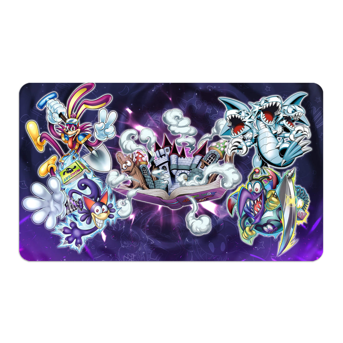 Transform your dueling experience with LDB Duel featuring our exclusive art Toon Monster playmat! Featuring a soft cloth top for smooth card movement and a durable rubber back for a secure grip, this 24x14 inch mat is machine washable and safe for cards and sleeves. Toon-yugioh-custom-artwork-premium-durable-rubber-ldb-duel
