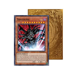 Level up your game with our custom-printed metal orica cards, featuring exclusive Tragoedia artwork in gold metal. Durable, scratch-resistant, and embossed with the iconic Yu-Gi-Oh! card back, these slim orica cards fit perfectly in card sleeves. Double-Wild-yugioh-mtg-pokemon-metal-card-embossed-design-custom-artwork-duel-accessories-ldb-duel