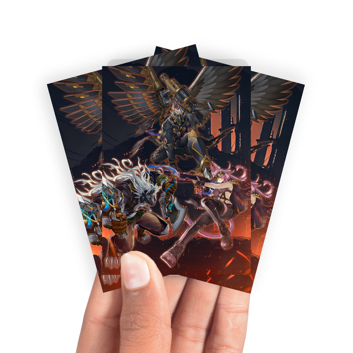 Keep your cards safe and stylish with our borderless card sleeves. Designed edge-to-edge to showcase your artwork, they offer a sleek, modern aesthetic. From LDB Duel, printed with the exclusive Tri-Brigade Archetype design for a fresh, premium feel.Tri-Brigade-yugioh-mtg-pokemon-card-protection-standard-japanese-dragon-shield-LDB-Duel-borderless