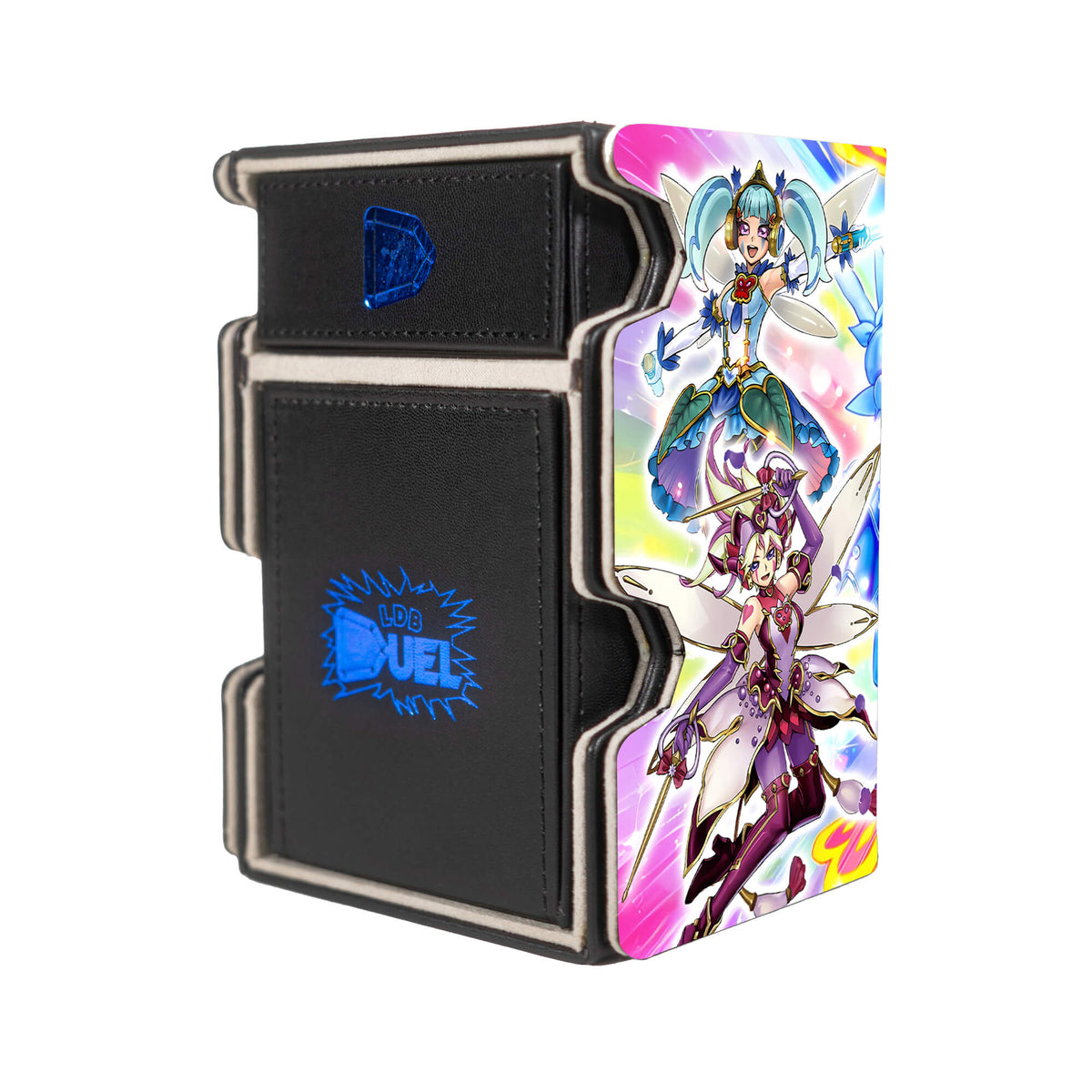Here is the Right View of the Trickstar Archetype Mach 3 Black Deck Box. Band-Drumatis-yugioh-deck-tray-dice-tray-LDB-Duel