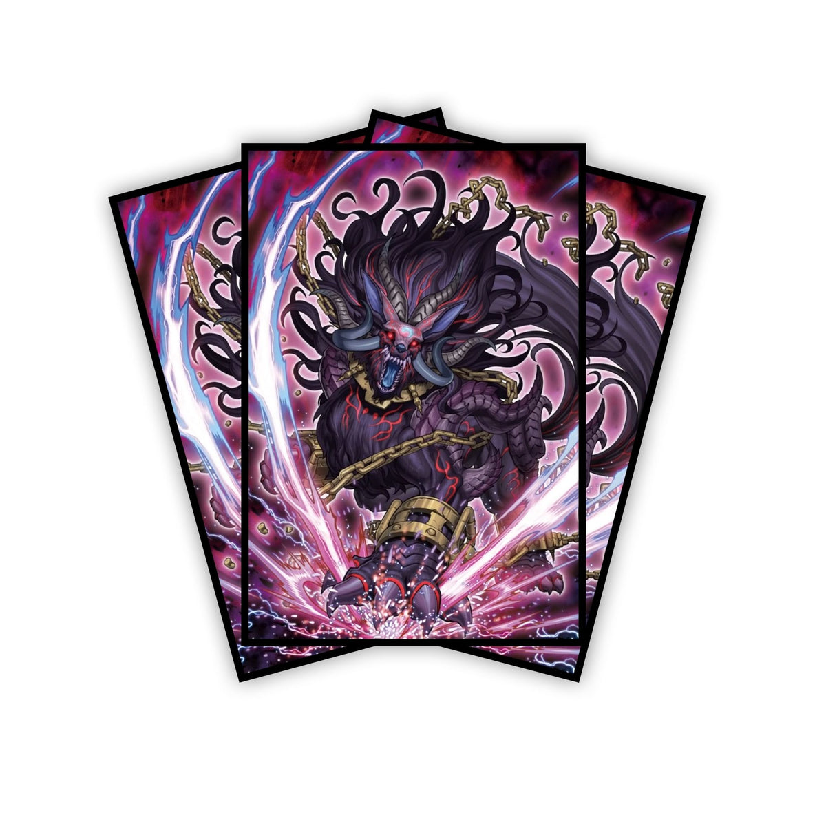 Enhance your cards with our elegant black border card sleeves, featuring a sleek, sophisticated design for a bold, modern aesthetic. From LDB Duel. Perfect for showcasing your collection, these sleeves are printed with our exclusive Unchained Abomination design. Unchained-yugioh-mtg-pokemon-card-protection-standard-japanese-dragon-shield-LDB-Duel-black