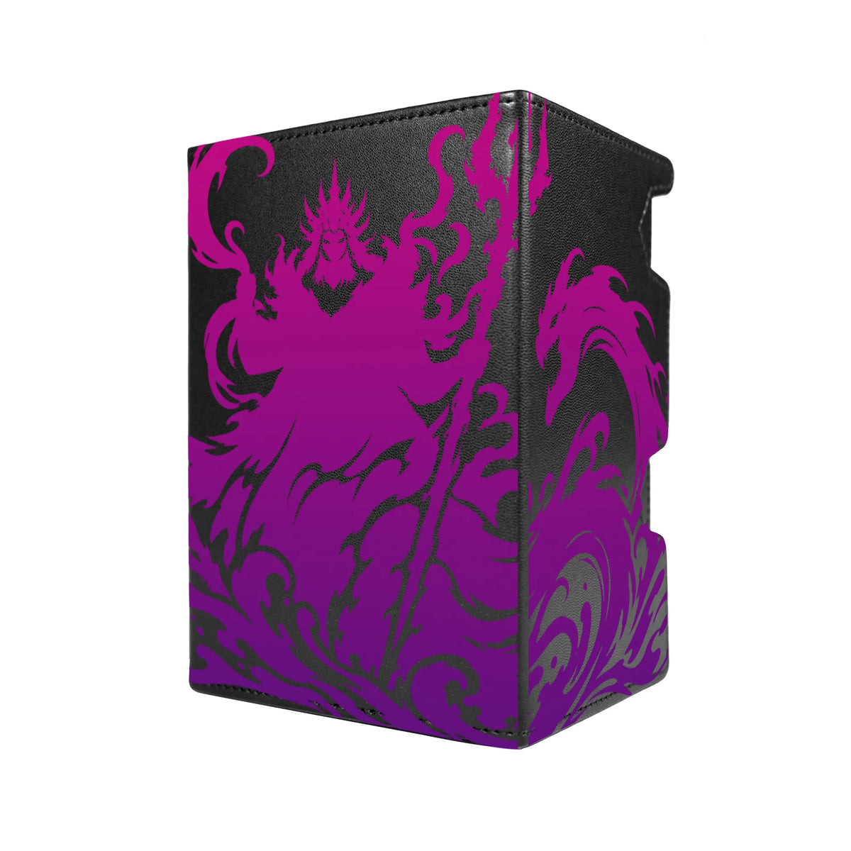 Here's another quality black deck box from LDB Duel featuring our exclusive Ursula's Lair art. Fits all types of trading card games, including Pokémon, Yu-Gi-Oh! and Magic The Gathering. The perfect card holder for the TCG player safely holds up to 100 double-sleeved cards. EVEN in extra thick sleeves. Comes with a pull-out dice tray. Disney-anime-tcg-accessories-card-storage-LDB-Duel