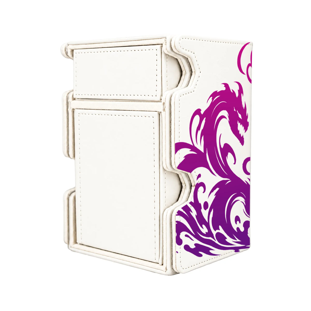 Here is the Right View of the Ursula's Lair Mach 3 White Deck Box. Ariel-anime-deck-tray-dice-tray-LDB-Duel