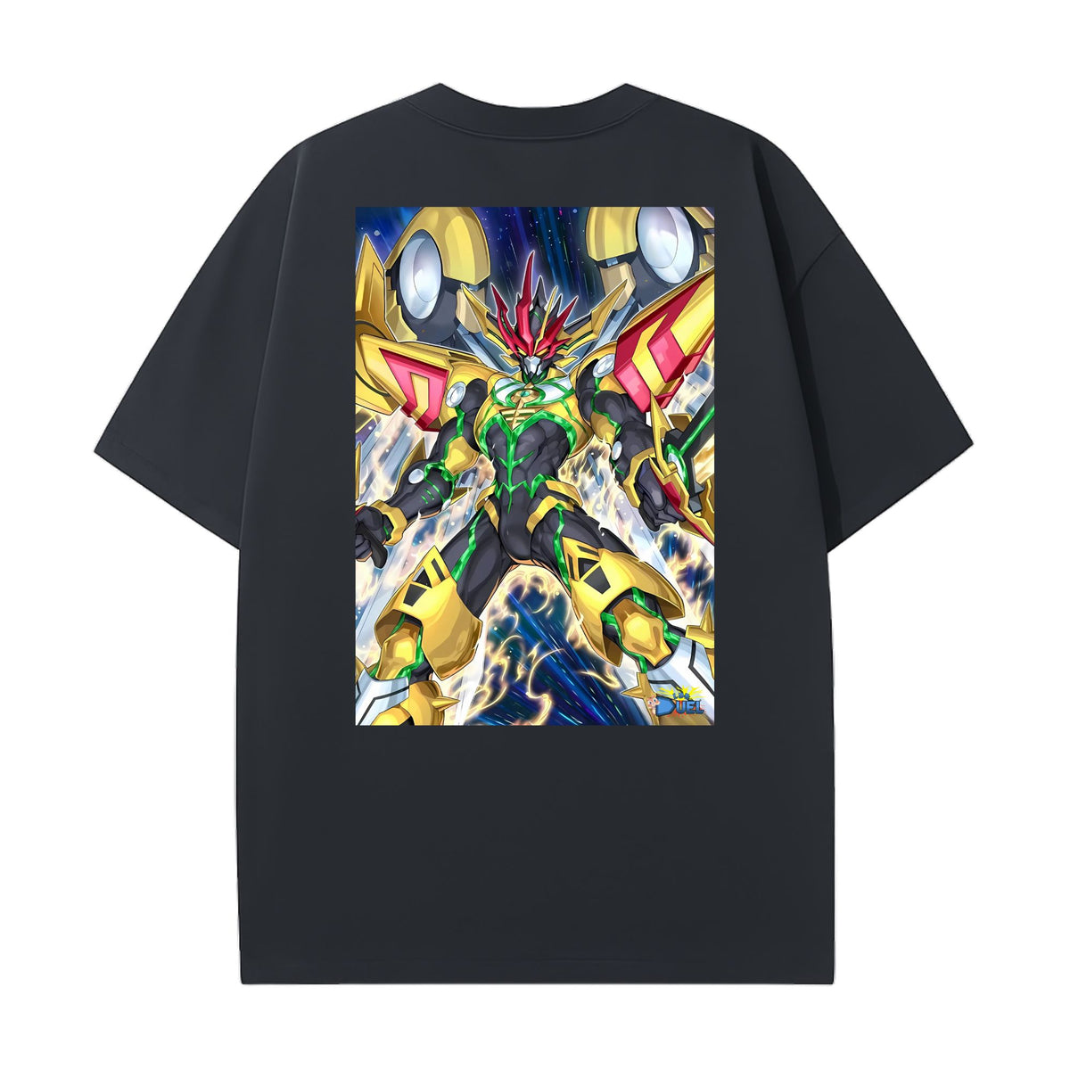 Level up your look with the premium Number F0: Utopic Future Zexal T-shirt design from LDB Duel. Crafted from soft, breathable cotton and finished with vibrant DTF printing, this black t-shirt is designed for comfort that lasts. Featuring a bold back design, it’s perfect for anime fans, TCG players, and gamers who want to stand out, whether at events, tournaments, or just relaxing with friends.  Yuma-Tsukumo-anime-ygo-magic-tshirt-gaming-accesories-LDB-Duel