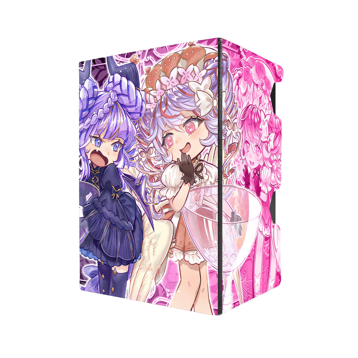 Here's another quality black deck box from LDB Duel featuring our exclusive Vaalmonica Disarmonia art. Fits all types of trading card games, including Pokémon, Yu-Gi-Oh! and Magic The Gathering. The perfect card holder for the TCG player safely holds up to 100 double-sleeved cards. EVEN in extra thick sleeves. Comes with a pull-out dice tray. Angello-yugioh-tcg-accessories-card-storage-LDB-Duel
