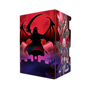 Here's another quality black deck box from LDB Duel featuring our exclusive Vampire Domination art. Fits all types of trading card games, including Pokémon, Yu-Gi-Oh! and Magic The Gathering. The perfect card holder for the TCG player safely holds up to 100 double-sleeved cards. EVEN in extra thick sleeves. Comes with a pull-out dice tray. Vampire-Retainer-yugioh-mtg-pokemon-tcg-accessories-card-storage-LDB-Duel