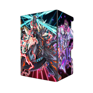 Here's another quality black deck box from LDB Duel featuring our exclusive Vanquish Soul Archetype art. Fits all types of trading card games, including Pokémon, Yu-Gi-Oh! and Magic The Gathering. The perfect card holder for the TCG player safely holds up to 100 double-sleeved cards. EVEN in extra thick sleeves. Comes with a pull-out dice tray. Pantera-yugioh-mtg-pokemon-tcg-accessories-card-storage-LDB-Duel