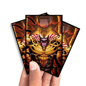 Enhance your cards with our elegant black border card sleeves, featuring a sleek, sophisticated design for a bold, modern aesthetic. From LDB Duel. Perfect for showcasing your collection, these sleeves are printed with our exclusive Venomized Exodia design. Exodia-Incarnate-yugioh-mtg-pokemon-card-protection-standard-japanese-dragon-shield-LDB-Duel-black