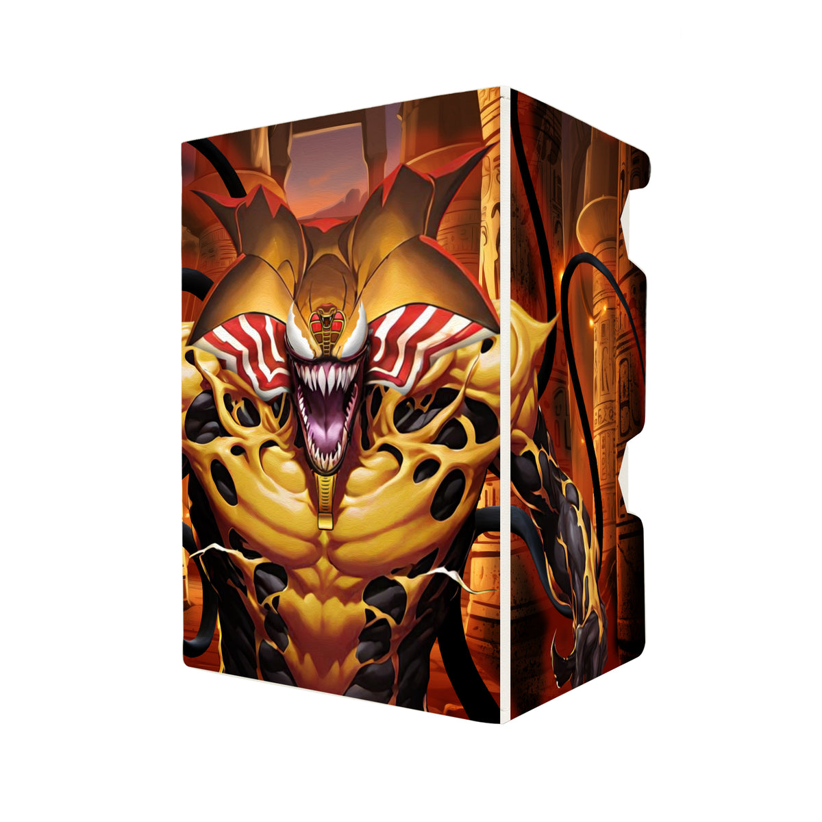 Here's another quality white deck box from LDB Duel featuring our exclusive Venomized Exodia art. Fits all types of trading card games, including Pokémon, Yu-Gi-Oh! and Magic The Gathering. The perfect card holder for the TCG player safely holds up to 100 double-sleeved cards. EVEN in extra thick sleeves. Comes with a pull-out dice tray. Forbidden-One-ygo-magic-digimon-card_protector-gaming-accesories-LDB-Duel