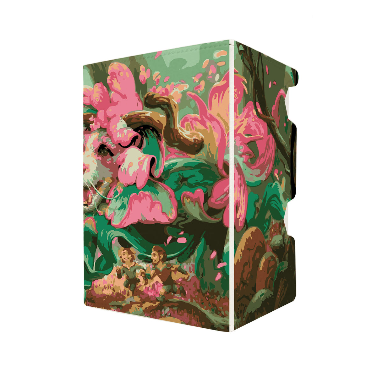Here's another quality white deck box from LDB Duel featuring our exclusive Vibrance art. Fits all types of trading card games, including Pokémon, Yu-Gi-Oh! and Magic The Gathering. The perfect card holder for the TCG player safely holds up to 100 double-sleeved cards. EVEN in extra thick sleeves. Comes with a pull-out dice tray. Vibrance-mtg-tcg-accessories-card-storage-LDB-Duel