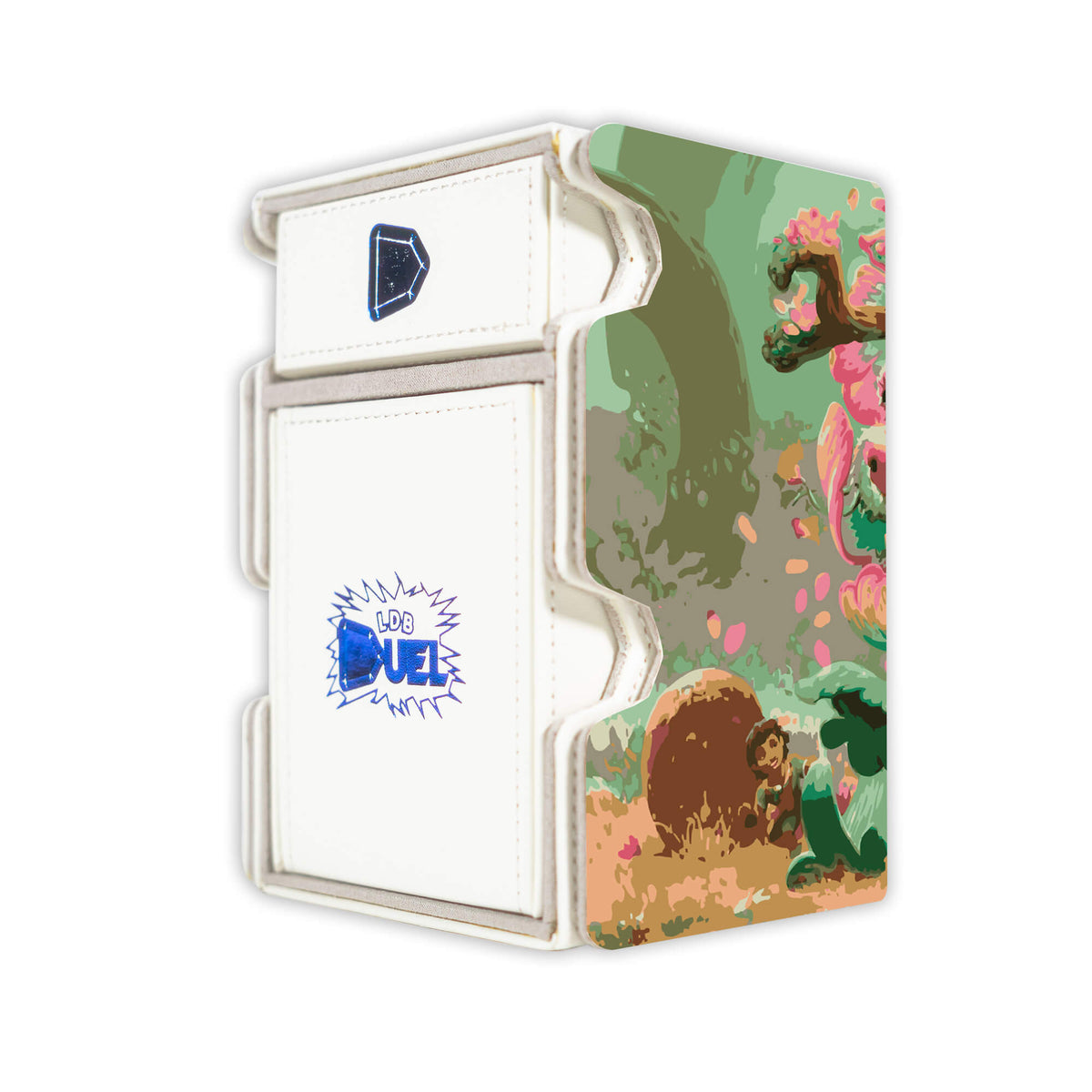 Here is the Right View of the Vibrance Mach 3 White Deck Box. Creature-mtg-deck-tray-dice-tray-LDB-Duel