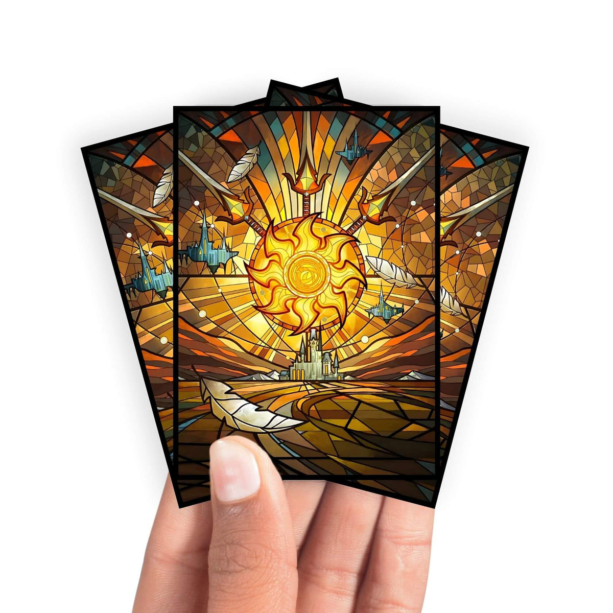 Enhance your cards with our elegant black border card sleeves, featuring a sleek, sophisticated design for a bold, modern aesthetic. From LDB Duel. Perfect for showcasing your collection, these sleeves are printed with our exclusive White Mana design. Peace-mtg-yugioh-pokemon-card-protection-standard-japanese-dragon-shield-LDB-Duel-black