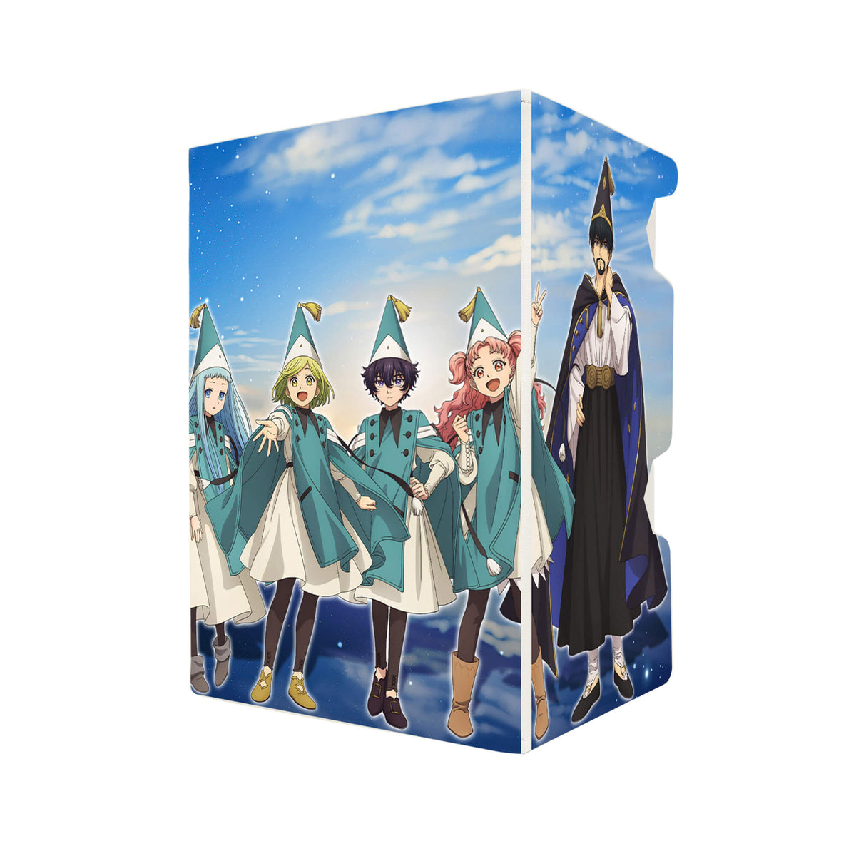 Here's another quality white deck box from LDB Duel featuring our exclusive Witch Hat Atelier art. Fits all types of trading card games, including Pokémon, Yu-Gi-Oh! and Magic The Gathering. The perfect card holder for the TCG player safely holds up to 100 double-sleeved cards. EVEN in extra thick sleeves. Comes with a pull-out dice tray. Coco-anime-ygo-magic-digimon-card-protector-gaming-accesories-LDB-Duel