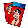 Enhance your cards with our elegant black border card sleeves, featuring a sleek, sophisticated design for a bold, modern aesthetic. From LDB Duel. Perfect for showcasing your collection, these sleeves are printed with our exclusive Wonder Woman, Amazon Warrior design. Diana-Prince-mtg-card-protection-standard-japanese-dragon-shield-LDB-Duel-black