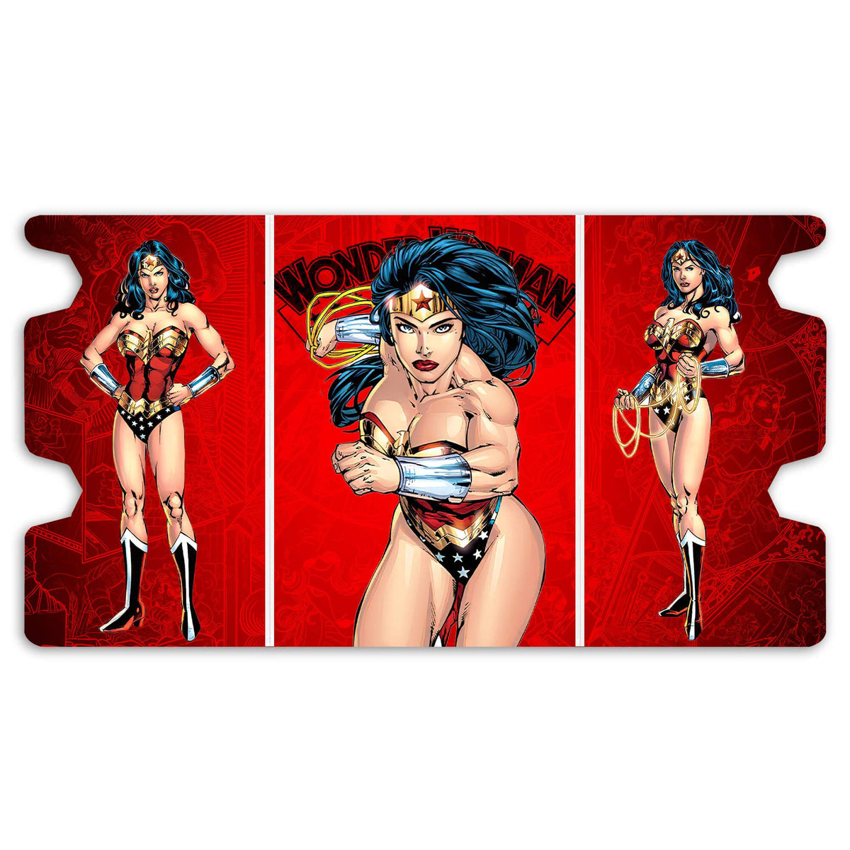 Here is the Full Lid Design of the Wonder Woman, Amazon Warrior Mach 3 White Deck Box. Magical-Sword-mtg-custom-deck-portable-collector-LDB-Duel