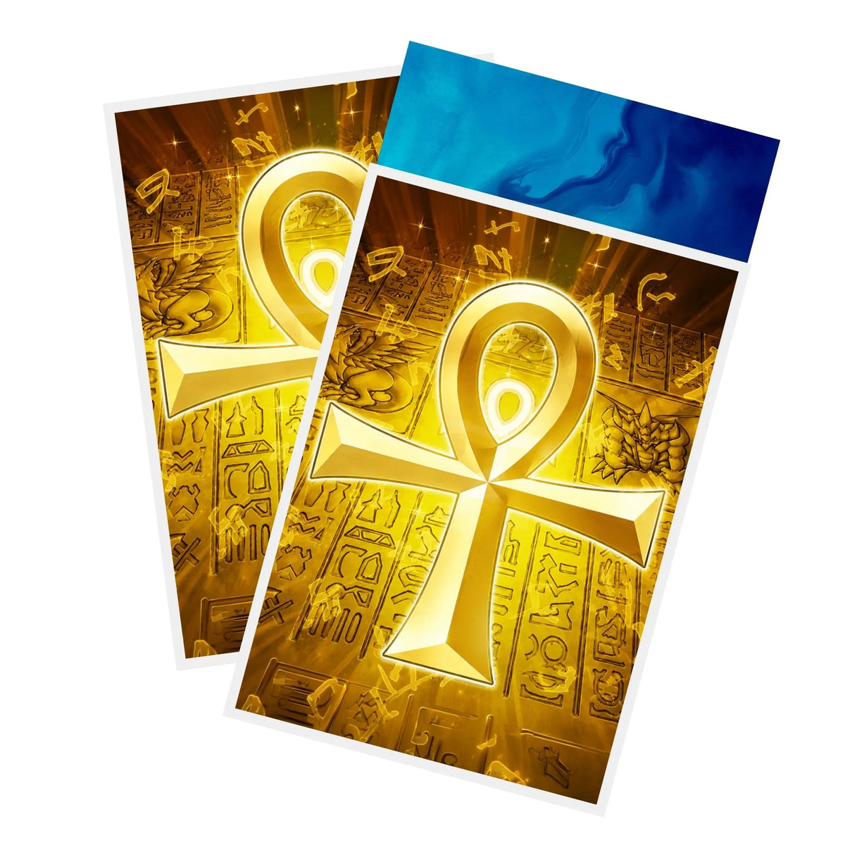 Protect and enhance your cards with our clean and crisp white border card sleeves. Featuring a minimalist design that complements any artwork, these sleeves offer a bright, timeless look. From LDB Duel. Printed with our exclusive Golden Ankh design for a fresh and premium finish. Cross-yugioh-card-protection-standard-japanese-dragon-shield-LDB-Duel-white