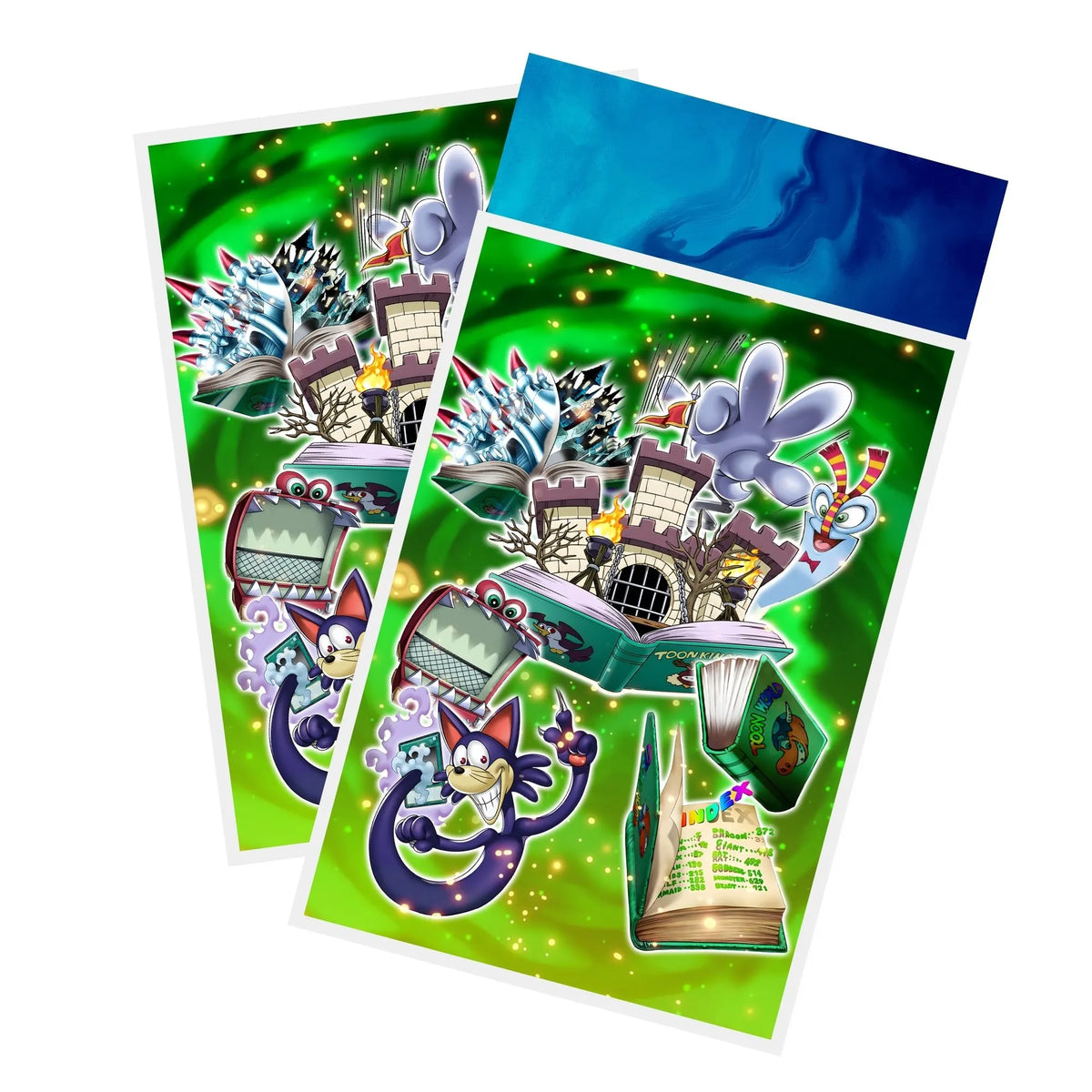 Protect and enhance your cards with our clean and crisp white border card sleeves. Featuring a minimalist design that complements any artwork, these sleeves offer a bright, timeless look. From LDB Duel. Printed with our exclusive Toon Archetype design for a fresh and premium finish. Toon-World-yugioh-card-protection-standard-japanese-dragon-shield-LDB-Duel-white