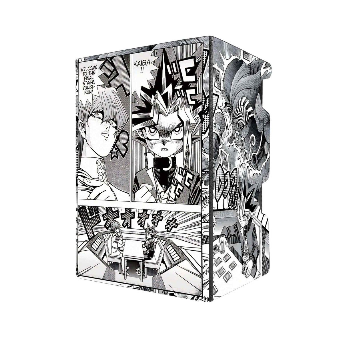 Here's another quality black deck box from LDB Duel featuring our exclusive Yami Yugi VS Seto Kaiba art. Fits all types of trading card games, including Pokémon, Yu-Gi-Oh! and Magic The Gathering. The perfect card holder for the TCG player safely holds up to 100 double-sleeved cards. EVEN in extra thick sleeves. Comes with a pull-out dice tray. Yugi-yugioh-tcg-accessories-card-storage-LDB-Duel
