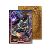 Level up your game with our custom-printed metal field centers, featuring exclusive Yasuo | League of Legends artwork in gold metal. Durable, scratch-resistant, and embossed with the iconic Yu-Gi-Oh! card back, these slim field centers fit perfectly in card sleeves. Swordsman-anime-yugioh-mtg-pokemon-metal-card-embossed-design-custom-artwork-duel-accessories-ldb-duel