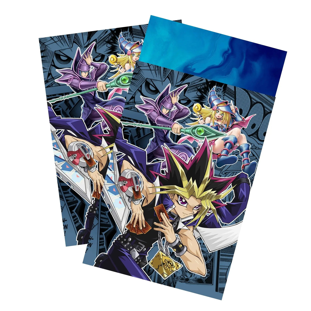 Keep your cards safe and stylish with our borderless card sleeves. Designed edge-to-edge to showcase your artwork, they offer a sleek, modern aesthetic. From LDB Duel, printed with the exclusive Yugi's Dark Magicians design for a fresh, premium feel.Duelist-King-yugioh-card-protection-standard-japanese-dragon-shield-LDB-Duel-borderless